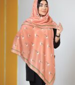 روسری یاس زمینه نارنجی سبز - Image 4