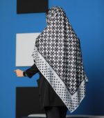 روسری زمینه نقره‌ای مشکی - Image 5