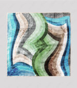 روسری زمینه سرخ آبی و سفید