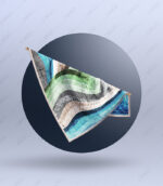 روسری زمینه سرخ آبی و سفید - Image 2