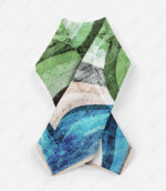 روسری زمینه سرخ آبی و سفید - Image 3