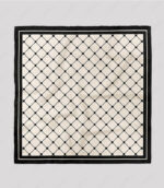 روسری زمینه سفید و مشکی طرح مشبک