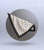 روسری زمینه سفید و مشکی طرح مشبک - Image 2