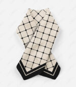 روسری زمینه سفید و مشکی طرح مشبک - Image 3