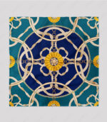 روسری طرح ورساچه سبز سرمه ای