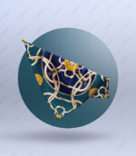 روسری طرح ورساچه سبز سرمه ای - Image 2