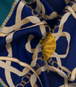 روسری طرح ورساچه سبز سرمه ای - Image 4